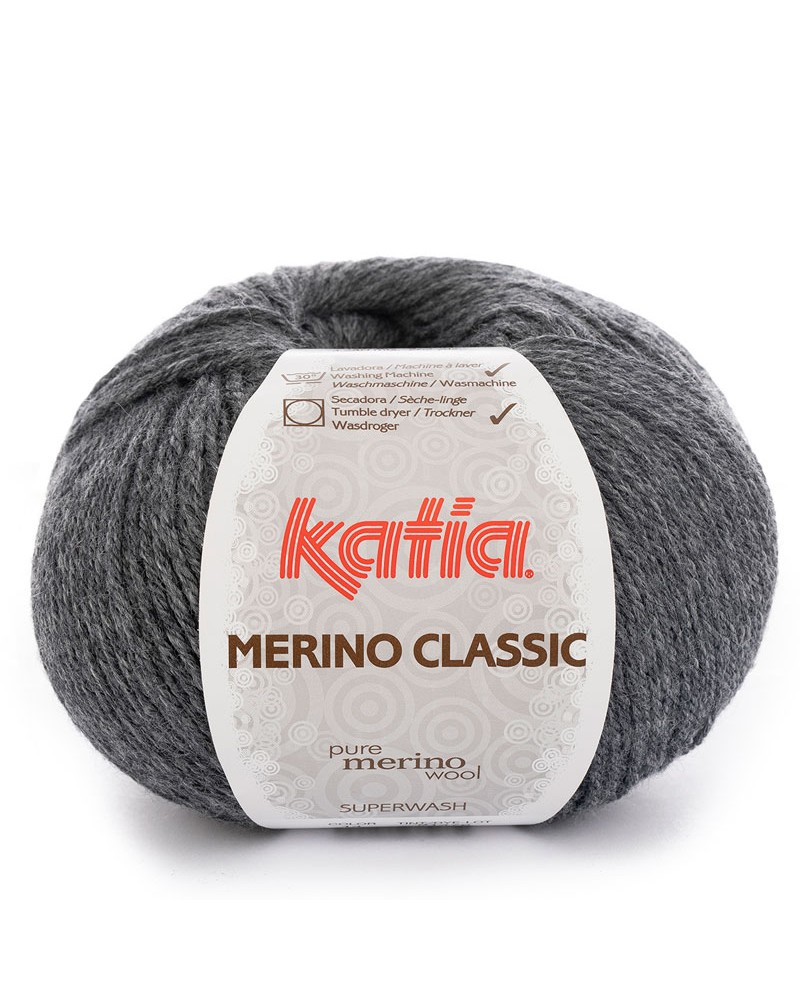 LANA KATIA MERINO CLASSIC N 14 GRIS MUY OSCURO LANA KATIA MERINO CLASSIC N 14 GRIS MUY OSCURO