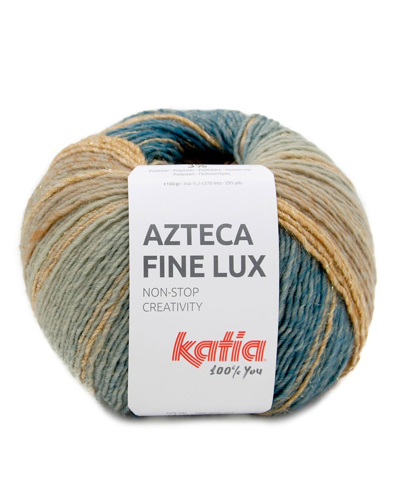 KATIA AZTECA FINE LUX 410 - AZUL VERDOSO-MARRÓN-CAQUI KATIA AZTECA FINE LUX 410 - AZUL VERDOSO-MARRÓN-CAQUI