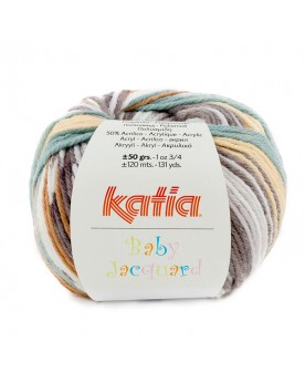 KATIA BABY JACQUARD 91 - AMARILLO ARENA-GRIS-VERDE BLANQUECINO