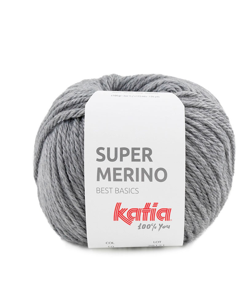 KATIA SUPER MERINO 10 GRIS MEDIO KATIA SUPER MERINO 10 GRIS MEDIO