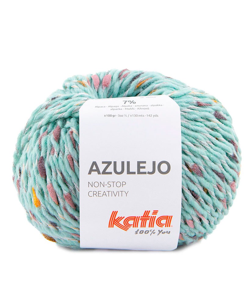 KATIA AZULEJO 307 - AZUL AGUA-MORADO PERLADO-NARANJA