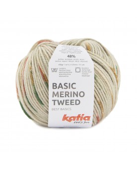 KATIA BASIC MERINO TWEED 402 - GRIS PIEDRA-MARRÓN-TEJA