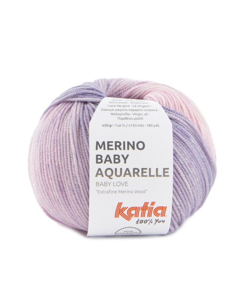 KATIA MERINO BABY AQUARELLE 355 - ROSA-LILA CLARO-MARRÓN OSCURO KATIA MERINO BABY AQUARELLE 355 - ROSA-LILA CLARO-MARRÓN OSCURO