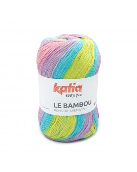 Katia Le Bambou - 101 - PISTACHO CLARO-VERDE FLÚOR-AZUL TURQUESA-ROSA