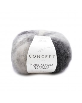 KATIA PURE ALPACA NATURAL COLORS 102 - CRUDO-GRIS CLARO-GRIS MEDIO-GRIS OSCURO