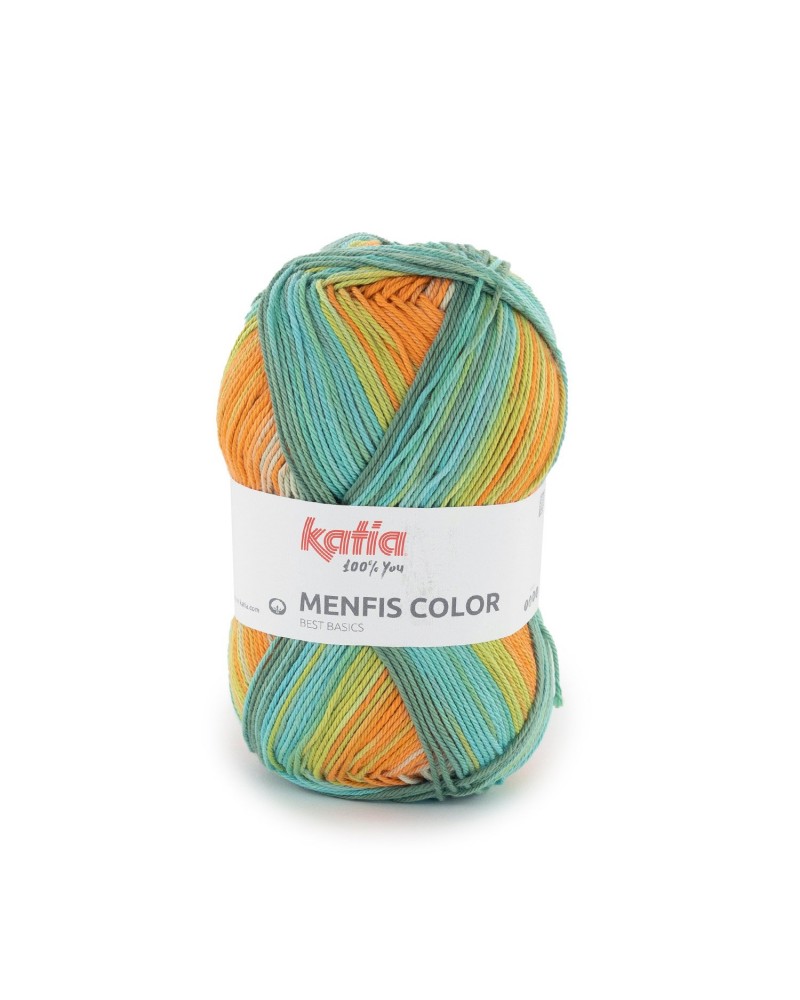KATIA MENFIS COLOR 124 - TURQUESA-NARANJA-VERDE