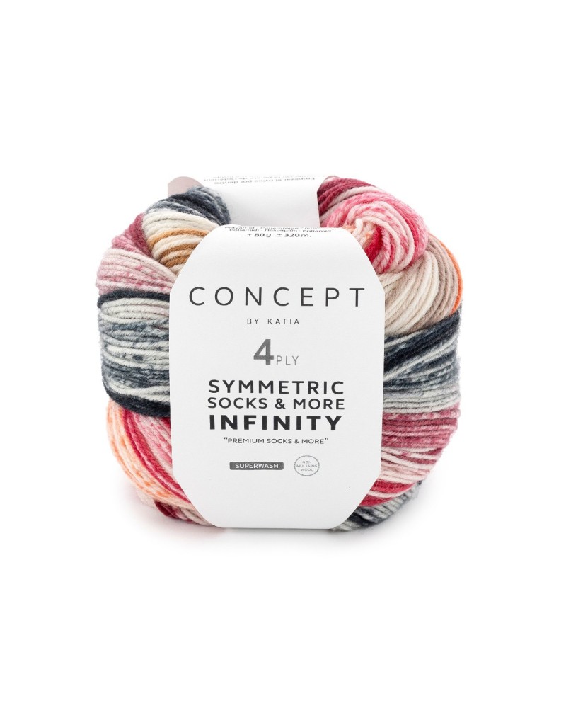 KATIA SYMMETRIC SOCKS & MORE - INFINITY-90 - BEIGE-NARANJA-ROJO-NEGRO KATIA SYMMETRIC SOCKS & MORE - INFINITY-90 - BEIGE-NARANJA-ROJO-NEGRO