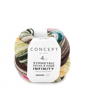 KATIA SYMMETRIC SOCKS & MORE - INFINITY-94 - MARRÓN-VERDE-AMARILLO-ROJO FRESA-TURQUESA
